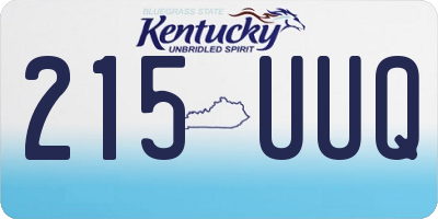 KY license plate 215UUQ