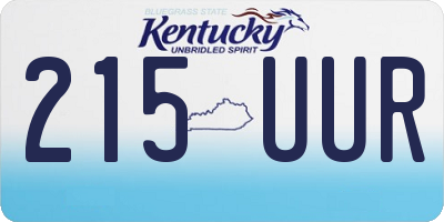 KY license plate 215UUR