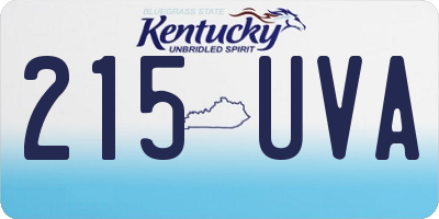KY license plate 215UVA