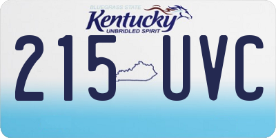 KY license plate 215UVC