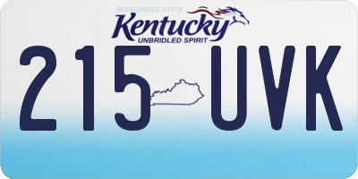KY license plate 215UVK