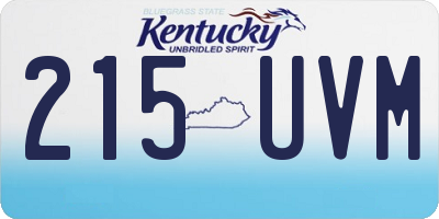KY license plate 215UVM
