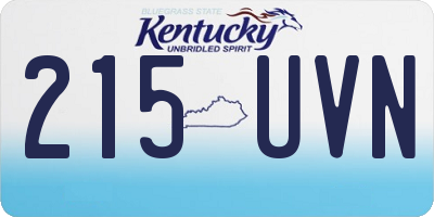 KY license plate 215UVN