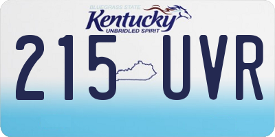 KY license plate 215UVR