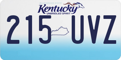KY license plate 215UVZ