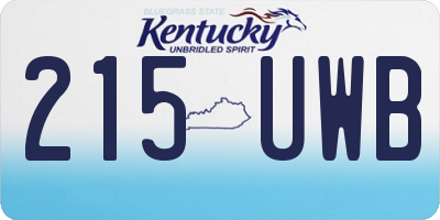 KY license plate 215UWB