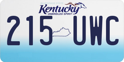 KY license plate 215UWC