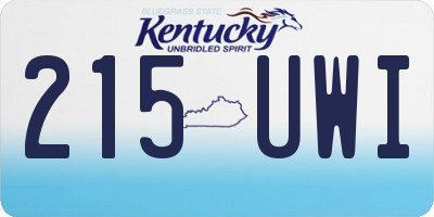 KY license plate 215UWI