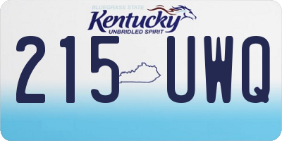 KY license plate 215UWQ