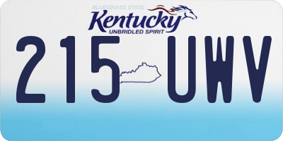 KY license plate 215UWV