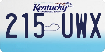 KY license plate 215UWX