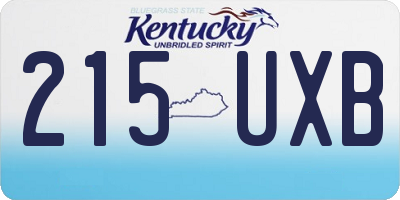 KY license plate 215UXB