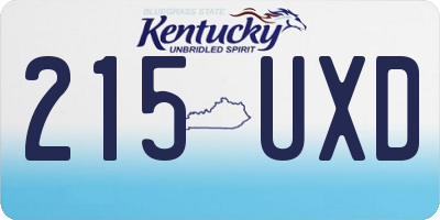 KY license plate 215UXD