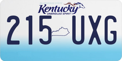KY license plate 215UXG