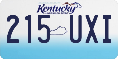 KY license plate 215UXI