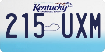 KY license plate 215UXM