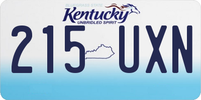 KY license plate 215UXN