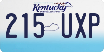 KY license plate 215UXP