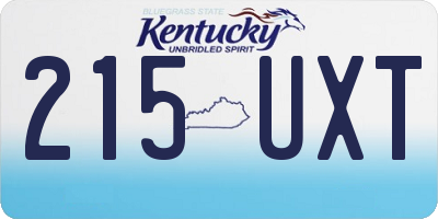 KY license plate 215UXT