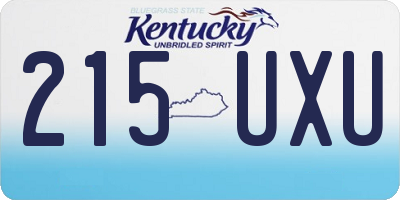 KY license plate 215UXU