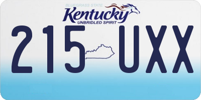 KY license plate 215UXX