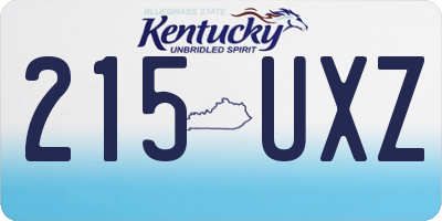 KY license plate 215UXZ