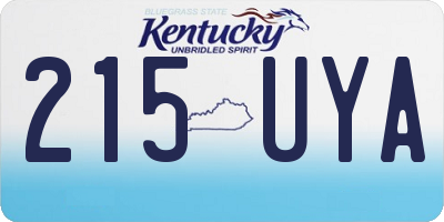 KY license plate 215UYA