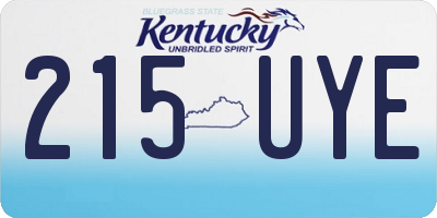 KY license plate 215UYE