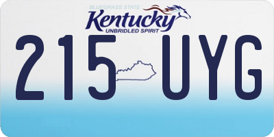 KY license plate 215UYG