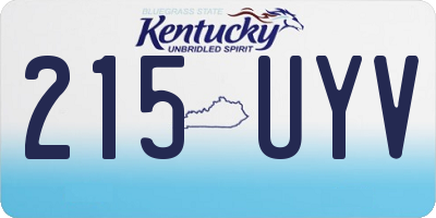KY license plate 215UYV