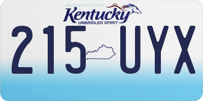 KY license plate 215UYX