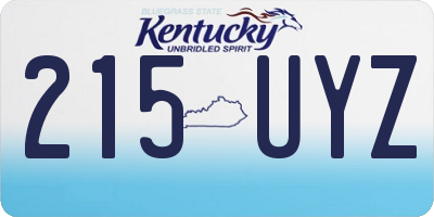 KY license plate 215UYZ