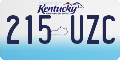 KY license plate 215UZC