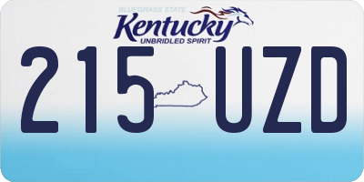 KY license plate 215UZD