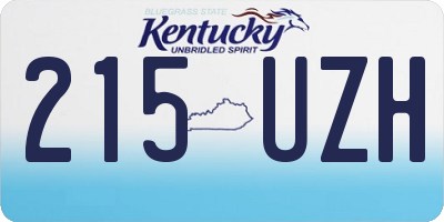 KY license plate 215UZH