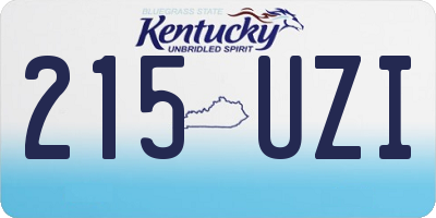 KY license plate 215UZI