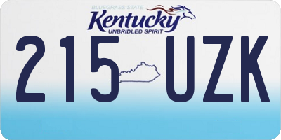 KY license plate 215UZK
