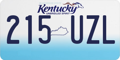 KY license plate 215UZL