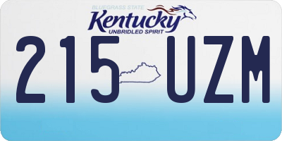 KY license plate 215UZM