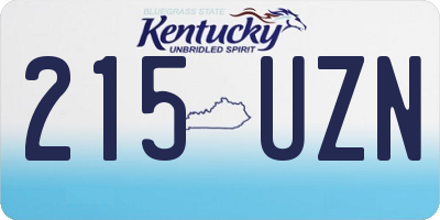 KY license plate 215UZN