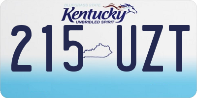 KY license plate 215UZT