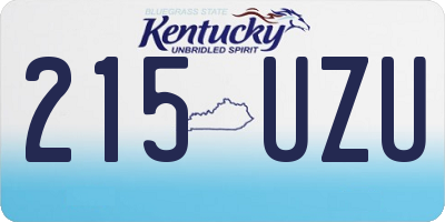 KY license plate 215UZU