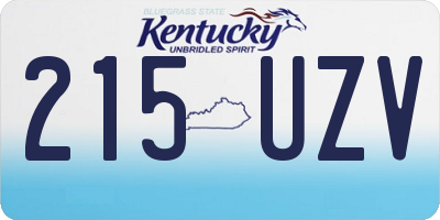 KY license plate 215UZV