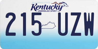 KY license plate 215UZW