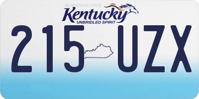KY license plate 215UZX