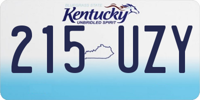 KY license plate 215UZY