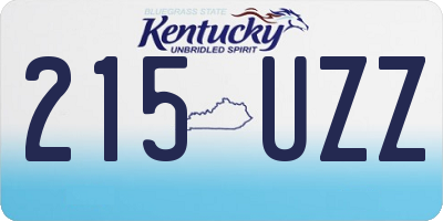 KY license plate 215UZZ