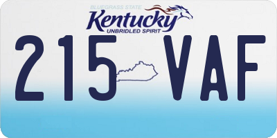 KY license plate 215VAF