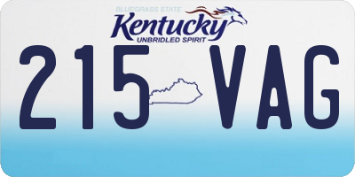 KY license plate 215VAG