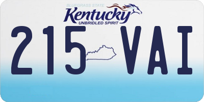 KY license plate 215VAI
